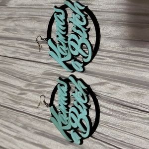 New Glow in the Dark Karmas a Bitch Earrings